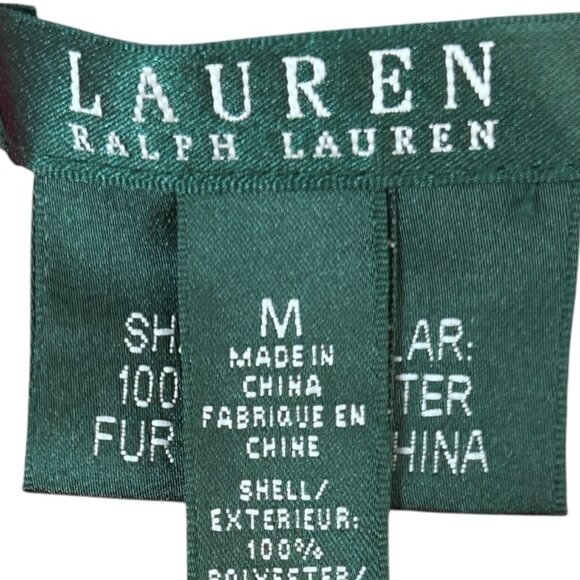 LAUREN Ralph Lauren Sherpa Collar Quilted Vibrant Holiday Red Vest Women's Sz M - Picture 8 of 12